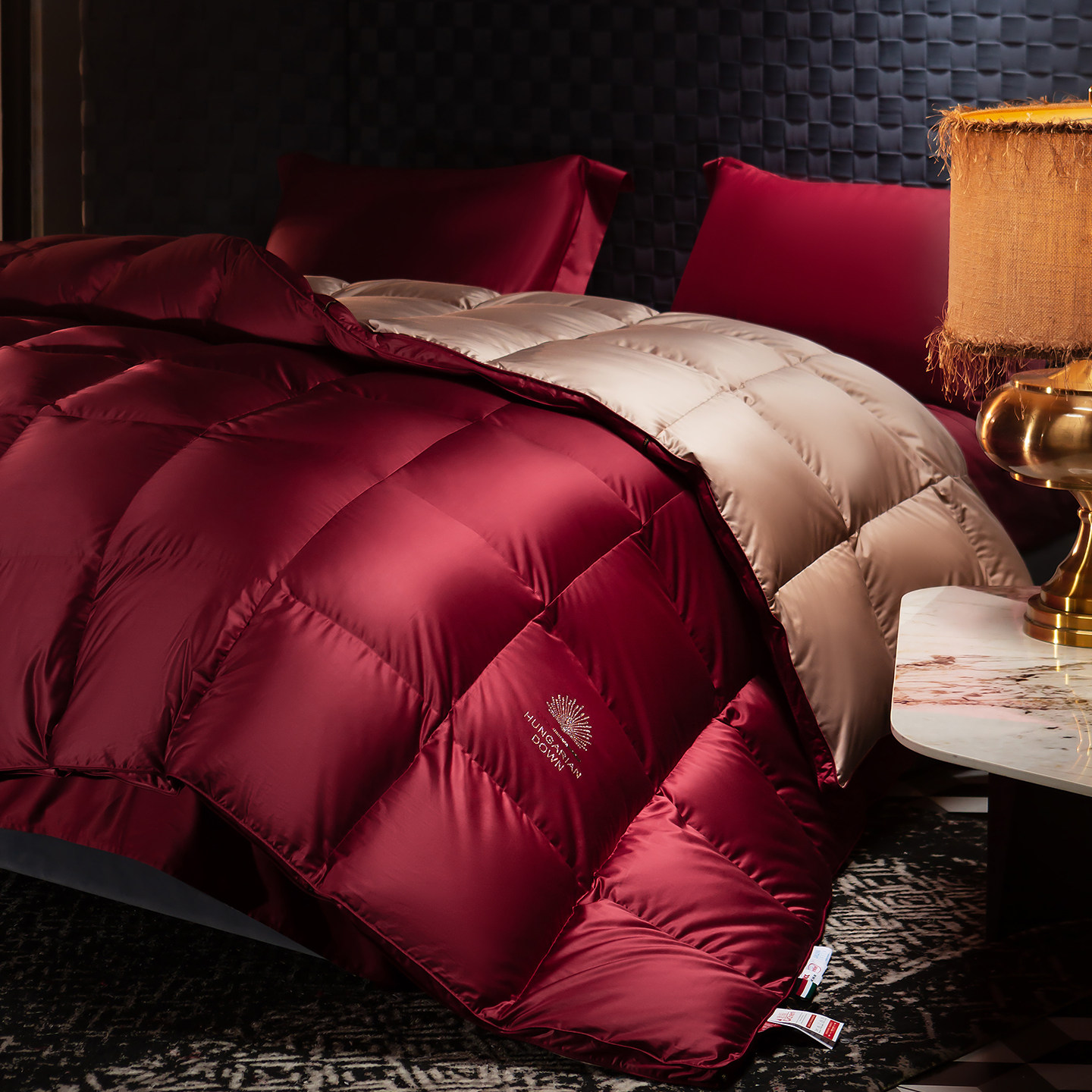 高端95%白鹅绒冬被全棉A类抑菌