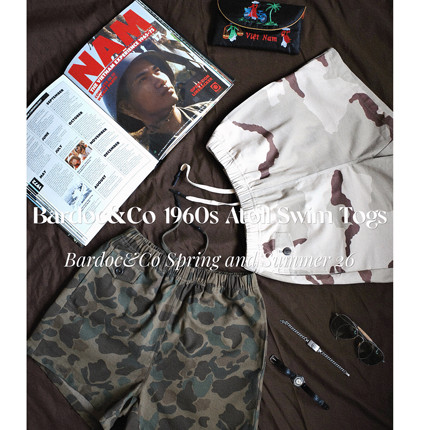 Bardoc 26SS 60s Atoll SWim Togs猎鸭三沙迷彩环礁度假三分短裤