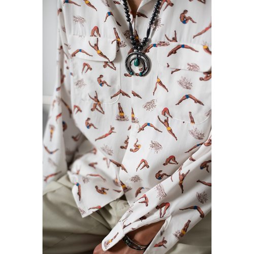 复古美式长袖印花衬衫Bardoc