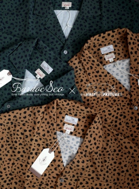 Bardoc X Half Pasture single-spotted cheetah豹纹天丝短袖衬衫