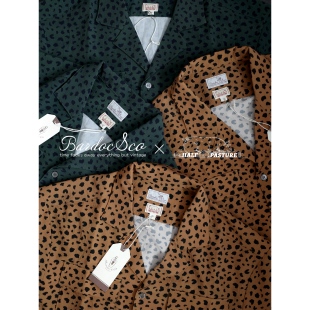 Half Pasture spotted豹纹天丝短袖 Bardoc single 衬衫 sale