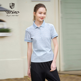 POLO衫 短袖 versino梵思诺女装 2025年夏季 百搭 休闲翻领短袖 T恤时尚