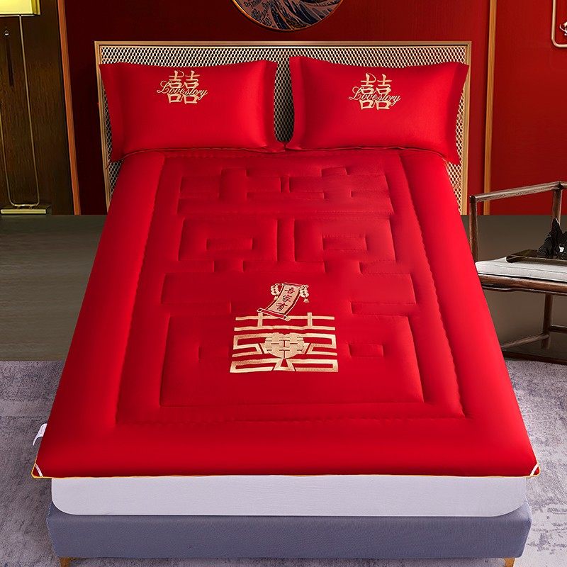 床垫结婚床褥垫加厚垫被可折叠褥防滑垫子垫炕保护套双人床上用品