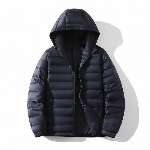 拉夏贝尔90绒纯色保暖羽绒服男士