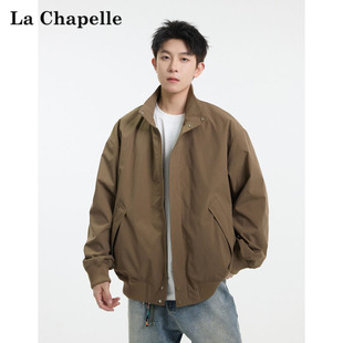拉夏贝尔美式飞行哈灵顿夹克男秋冬季立领棒球卡其色cleanfit棉服