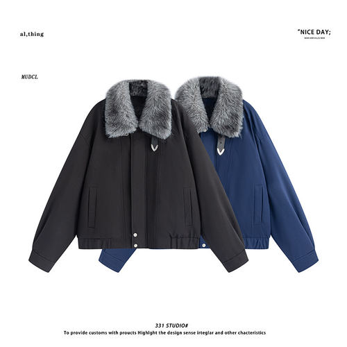 拉夏贝尔白鸭绒复古美式羽绒服男