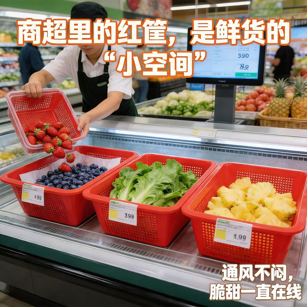 加厚塑料筐方筛食品级收纳篮酒店厨房沥水篮筐商用分装筐蔬菜收纳,收纳整理,其他收纳篮,淘宝优惠券,粉丝福利购,淘宝优惠卷