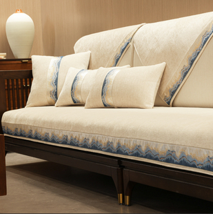新中式实木红木沙发垫套罩高档防滑坐垫靠背扶手盖巾冬季沙发坐垫
