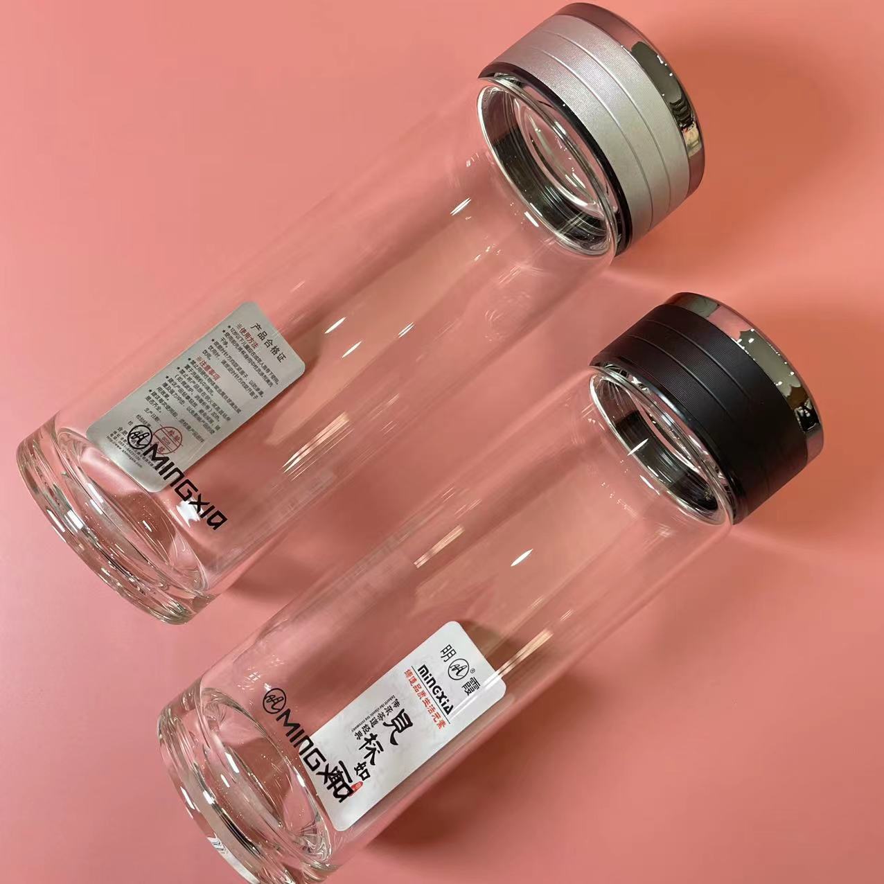 明霞单层玻璃杯大容量定制logo