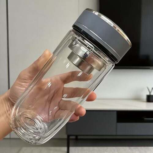 双层鹅蛋玻璃杯商用定制logo小底