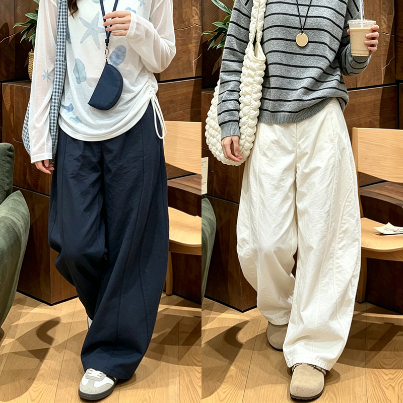 美式香蕉运动裤女弯刀阔腿裤显瘦