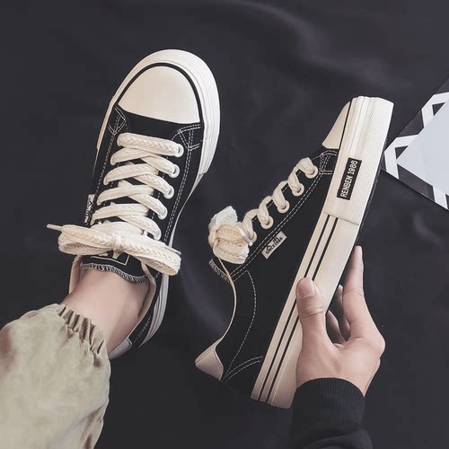 人本帆布鞋男厚底韩版2025新款潮