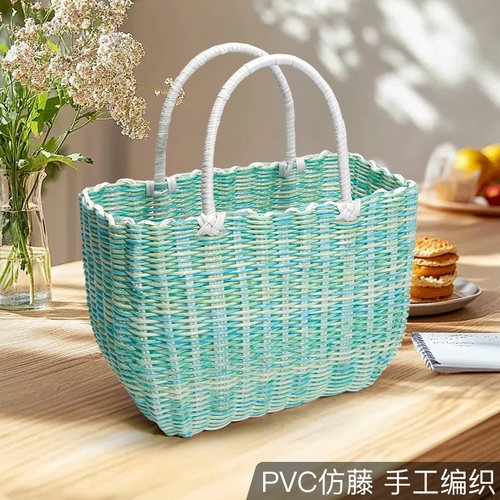 仿藤编织手提菜篮筐大容量