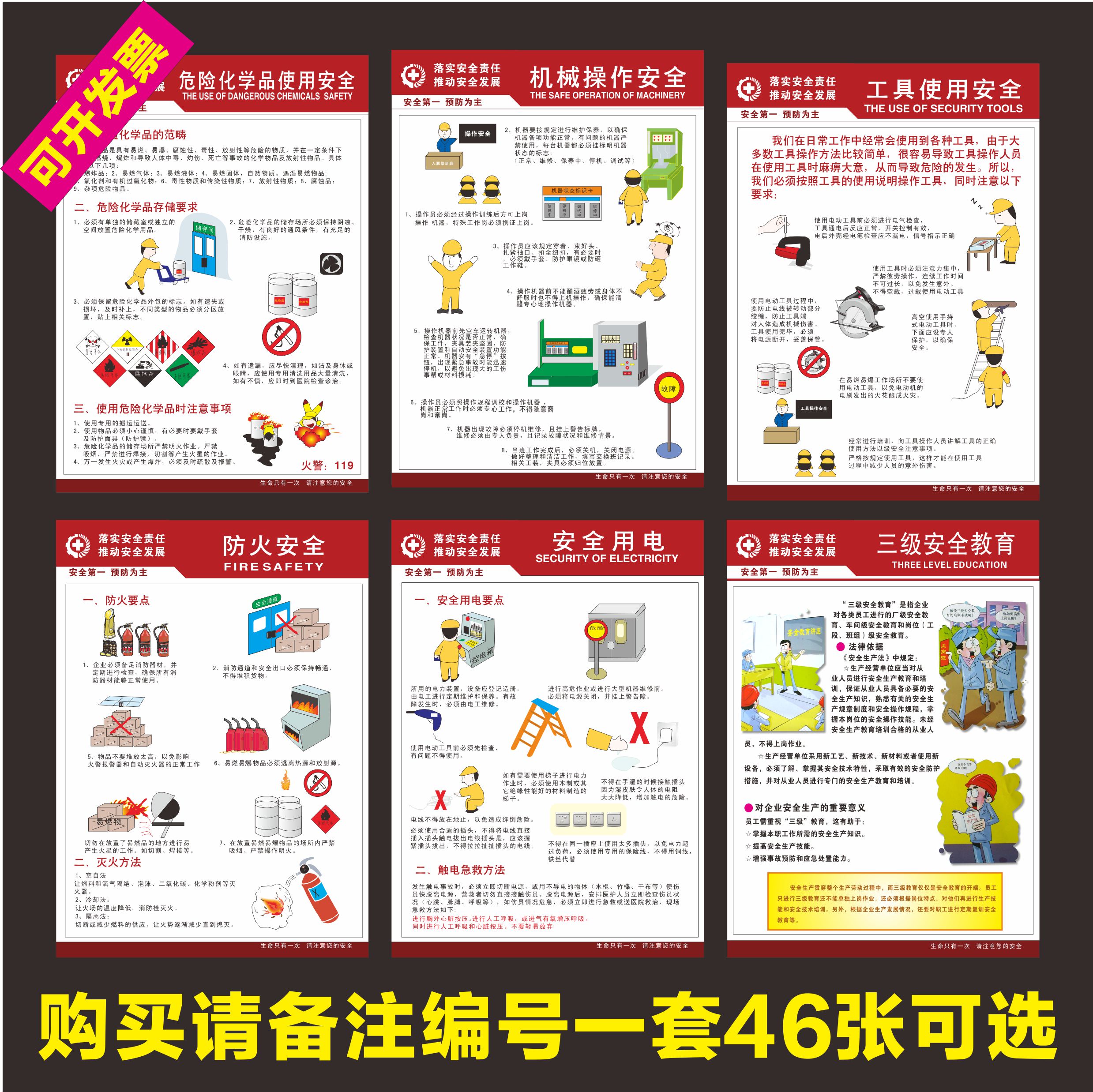 安全生产挂图企业标语安全教育海报工厂消防宣传挂画车间规章制度