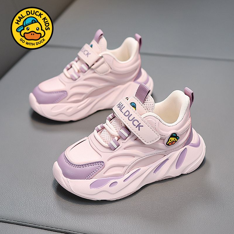 哈罗小黄鸭女童鞋防水皮面