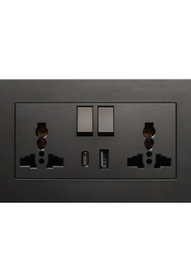 13A英标通用三孔英式电源面板 146型type-c+usb手机充电墙壁插座