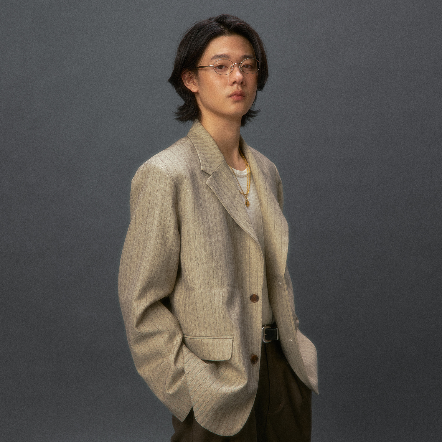 化学制品 菲尼克斯的条纹西服J15_KHI_TAILOREDJACKET