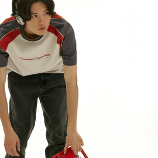 S插肩复古运动 WHT_TSHIRT_260G T2_DGY RED Shirt 化学制品