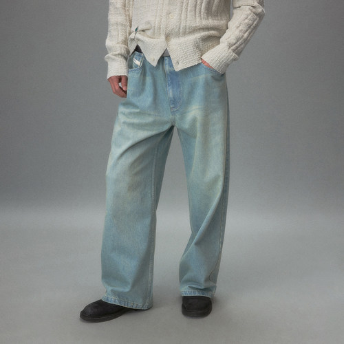 化学制品 池袋西口公园 补缀宽松牛仔裤 P2_BLU/LGY_JEANS