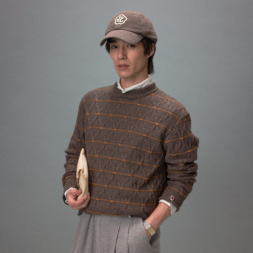 化学制品 横滨午夜 提花套头毛衣 K1_BWN_GRY_SWEATER