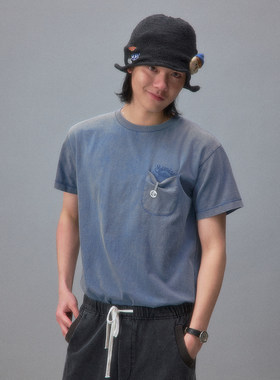 化学制品 中古感合身口袋T恤  T1_BWN/BLU/LGY_TSHIRT_220G
