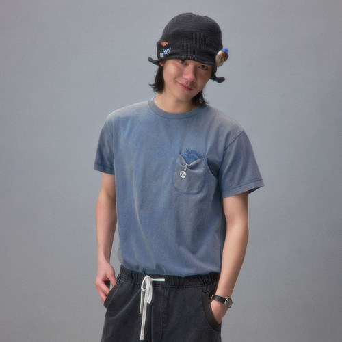 化学制品 中古感合身口袋T恤  T1_BWN/BLU/LGY_TSHIRT_220G