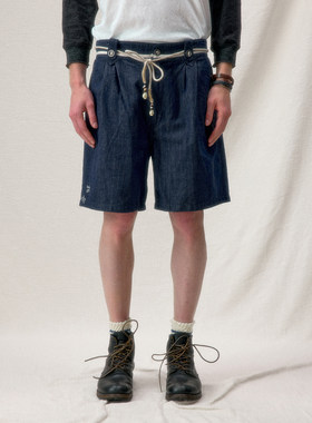 化学制品 航海码头麻感牛仔短裤 P9_NVY/BLU_DENIMSHORTS