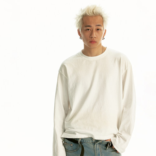 化学制品 洗到很旧的薄打底T恤 T4_BLK_LONGSLEEVES_180G