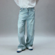 补丁直筒牛仔裤 化学制品 中古市场淘来 P4_BLU_JEANS