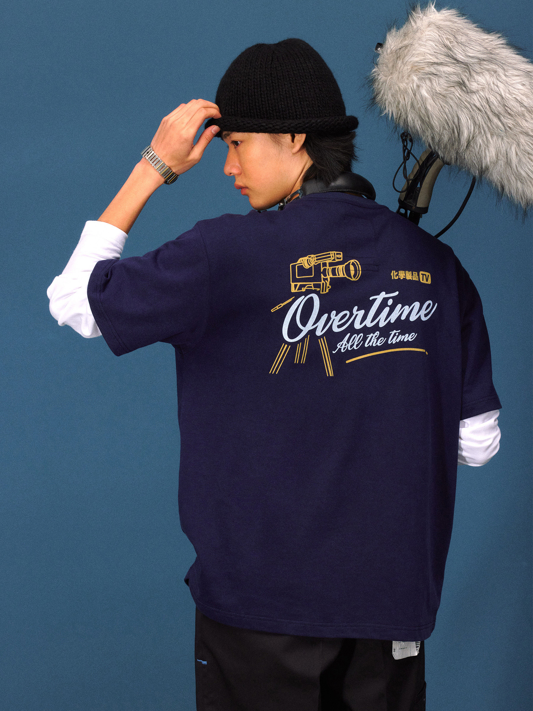Heavyweight Navy Work T-Shirt: 260g Cotton Fabric - Taobao product photo 2