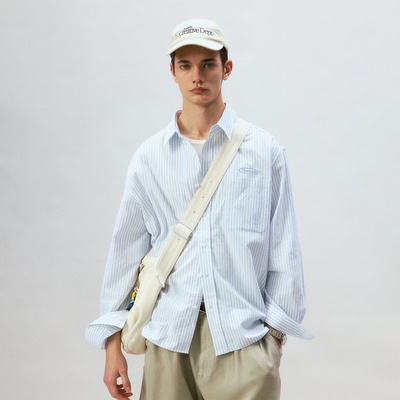 化学制品 斯文的蓝条纹衬衫  S2_WHT_SHIRT