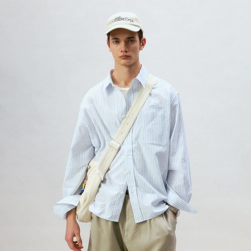 化学制品 斯文的蓝条纹衬衫  S2_WHT_SHIRT