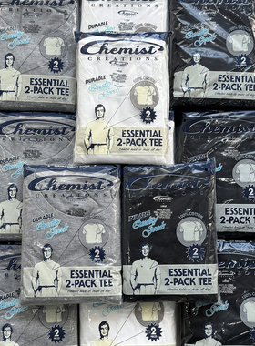 化学制品 打底短袖T恤 X 2件装 T1_WHT_2PACKTSHIRT_180G