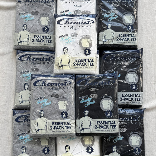 化学制品 打底短袖T恤 X 2件装 T1_WHT_2PACKTSHIRT_180G