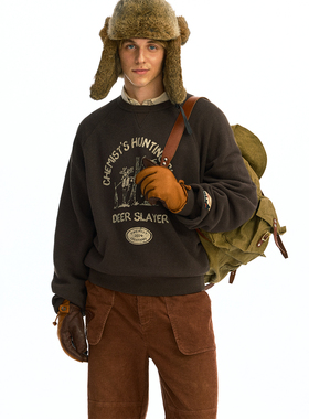 化学制品 阿拉斯加猎鹿人 复古卫衣 H3_CFE/GRY_CREWNECK_430G