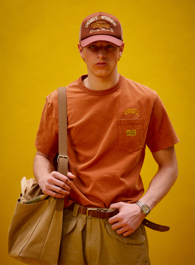 化学制品 工装系列 洗旧口袋T恤 T5_NVY/ORG/GRY/KHI_TSHIRT_230G