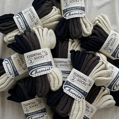 化学制品 粗针翻边袜 三色装 A_MPT_SOCKS