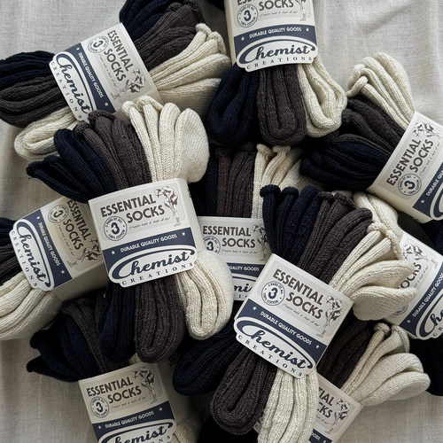 化学制品 粗针翻边袜 三色装 A_MPT_SOCKS