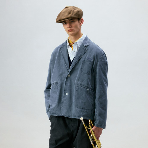 化学制品 中古商店的工作西服  J15_BLU_TAILOREDJACKET