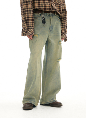 化学制品 中古感 矿工破坏牛仔裤 P2_BLU_JEANS