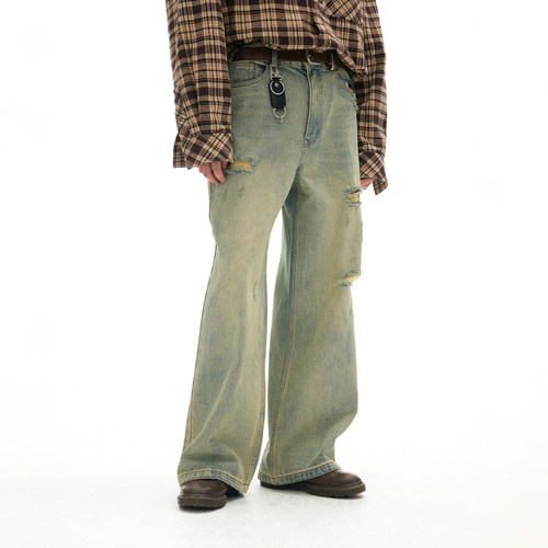 化学制品 中古感 矿工破坏牛仔裤 P2_BLU_JEANS