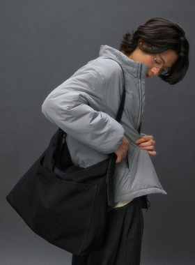 化学制品 中古商店 结实的皮肩带帆布包 B5_BLK_SHOULDERBAG