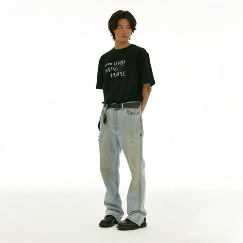 化學製品中古感微喇牛仔裤