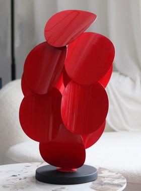 艺术抽象金属艺术叶子层叠摆件样板间售楼处客厅玄关雕塑软装饰品