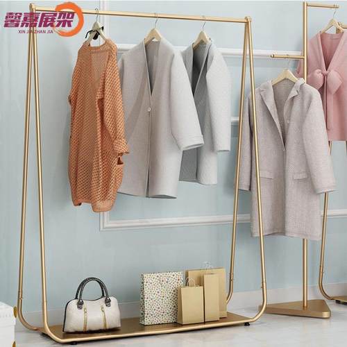 纳米金色铁艺服装店展示架落地衣架女装店组合货架衣帽陈列架收纳
