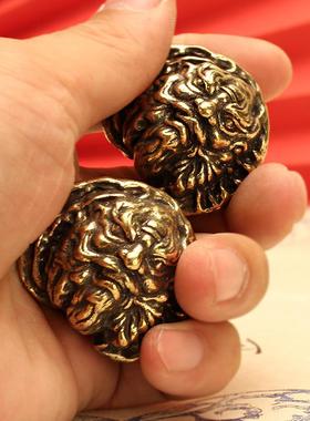 黄铜钟馗核桃保健球手把件三棱菩萨核桃铜器景区夜市地摊创意礼品