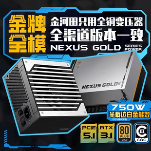 金牌双认证 金河田Nexus 机 650W全模组电源电脑台式 ATX3.1 Gold