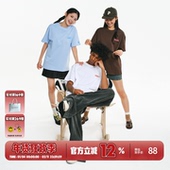 BURNIN 国潮宽松休闲T恤上衣百搭 美式 小火苗火焰横排短袖 男女同款