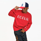 T恤男美式 BURNIN 鼠型剪影logo长袖 街头基础圆领休闲宽松上衣百搭