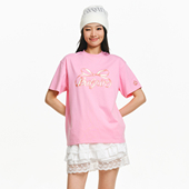 飘带蝴蝶结短袖 T恤情侣同款 时尚 BURNIN 潮流休闲宽松半袖 上衣百搭